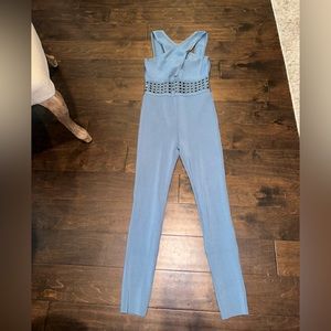 Bebe blue bandage jumpsuit M